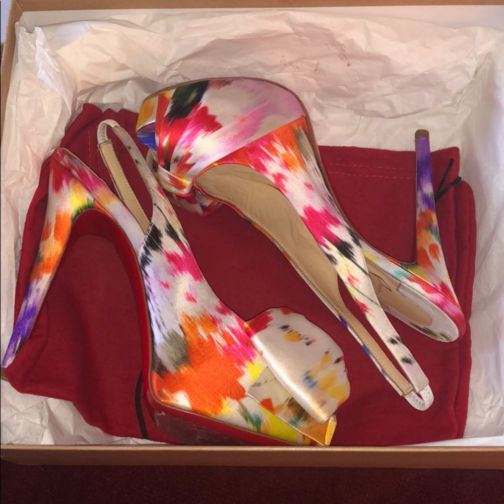 Christian Louboutin Vendome Satin Sling Heels